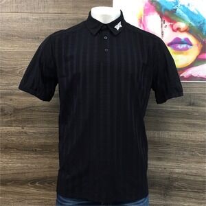 PXG Parsons Xtreme Golf Mens Black Grid Pattern Polo Shirt Size L